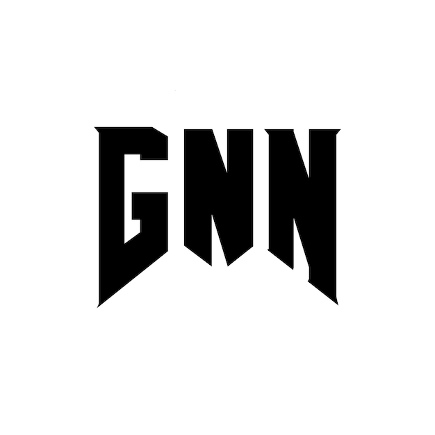 Diseño de logotipo de letra GNN para la compañía de tecnología Diseño de Logotipo GNN combinación de colores blanco y negro Logotipo GND Vector Diseño GND Icono GND Alfabeto GND Tipografía Diseño del logotipo