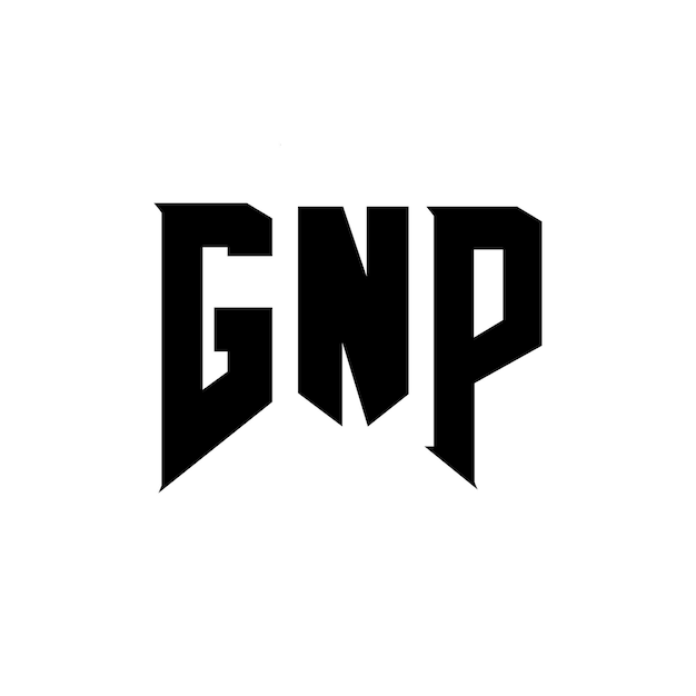 Diseño de logotipo de letra GNP para una empresa de tecnología Diseño del logotipo GNP combinación de colores blanco y negro Logotipo GNP Vector Diseño GNP Icon GNP Alfabeto Diseño del logotype GNP