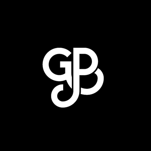 Diseño del logotipo de la letra GP en fondo negro Diseño de la letra G P G P logotipo de las iniciales creativas de la letra