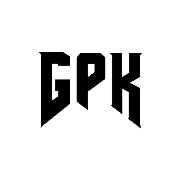 Diseño de logotipo de letra GPK para una empresa de tecnología Diseño de Logotipo GPK combinación de colores blanco y negro Logotipo GPk Vector GPK Diseño de icono GPK Alfabeto GPK Tipografía Diseño del logotipo GPK
