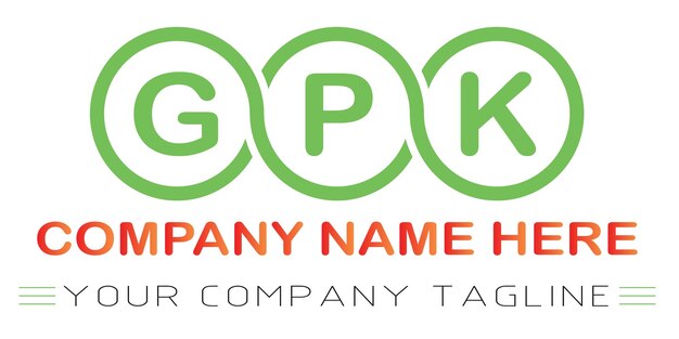 Diseño de logotipo de letra GPK