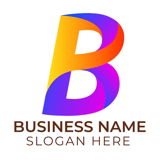 diseño del logotipo de la letra gradiente b