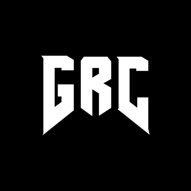 Diseño de logotipo de letra GRC para una empresa de tecnología Diseño del logotipo GRC combinación de colores blanco y negro Logotipo GRC Vector Diseño GRC Icono GRC Alfabeto GRC Tipo de logotipo Diseño