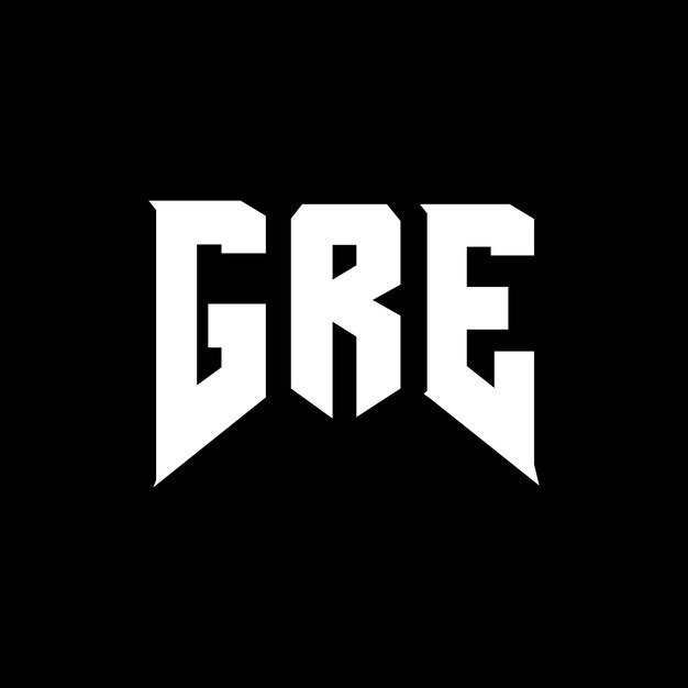 Diseño de logotipo de letra GRE para una empresa de tecnología Diseño del logotipo GRE Combinación de colores blanco y negro Logotipo GRE Vector Diseño GRE Icono GRE Alfabeto GRE Tipografía