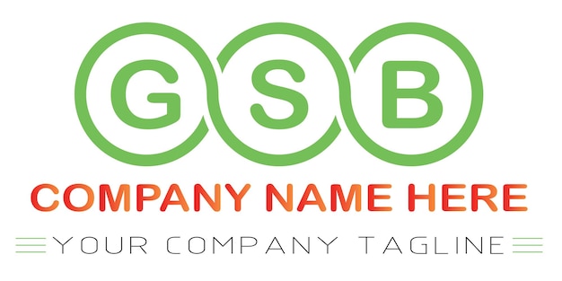 Diseño de logotipo de letra GSB