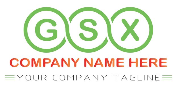 Diseño de logotipo de letra GSX