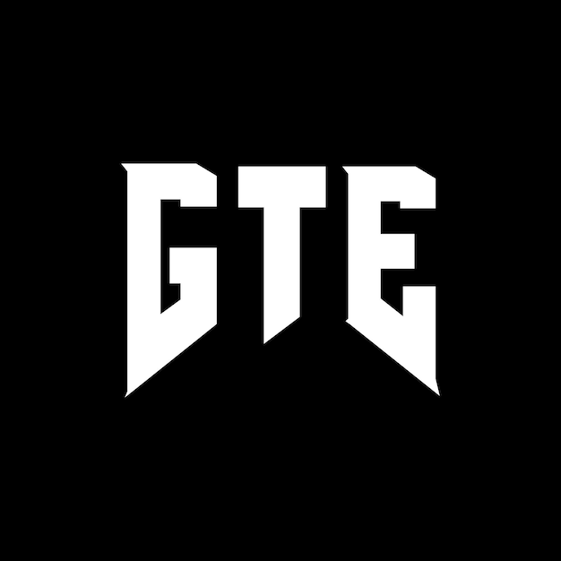 Diseño de logotipo de letra GTE para la empresa de tecnología GTE Diseño del logotipo GTE Combinación de colores blanco y negro GTE Logotipo GTE Vector GTE diseño Icono GTE Alfabeto GTE Tipografía diseño del logotipo