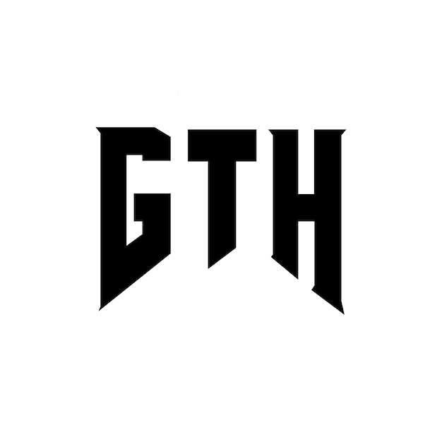 Diseño de logotipo de letra GTH para la compañía de tecnología GTH Diseño del logotipo de GTH combinación de colores blanco y negro Logotipo GTH Vector Diseño GTH Icono GTH Alfabeto GTH Tipografía Diseño del Logotipo