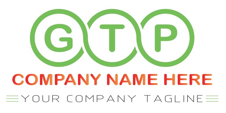 Vector diseño de logotipo de letra gtp