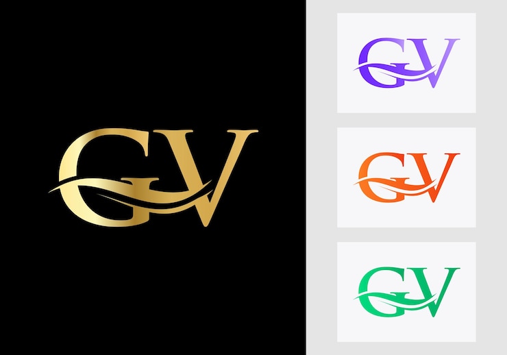Vector diseño del logotipo de la letra gv. signo de logotipo gv