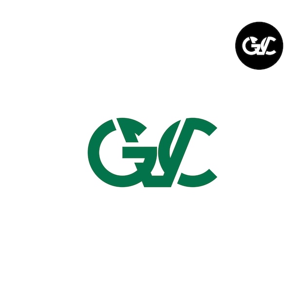 Vector diseño del logotipo de la letra gvc monogram