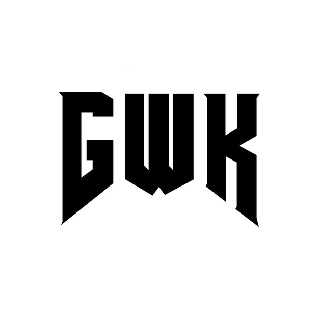 Diseño de logotipo de letra GWK para una empresa de tecnología Diseño del logotipo GWK combinación de colores blanco y negro Logotipo GWK Vector GWK Diseño del icono GWK Alfabeto GWK Tipo de diseño del logotipo