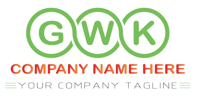 Vector diseño de logotipo de letra gwk