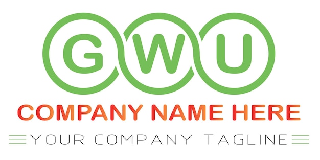 Diseño de logotipo de letra GWU