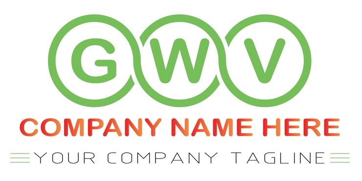 Vector diseño de logotipo de letra gwv