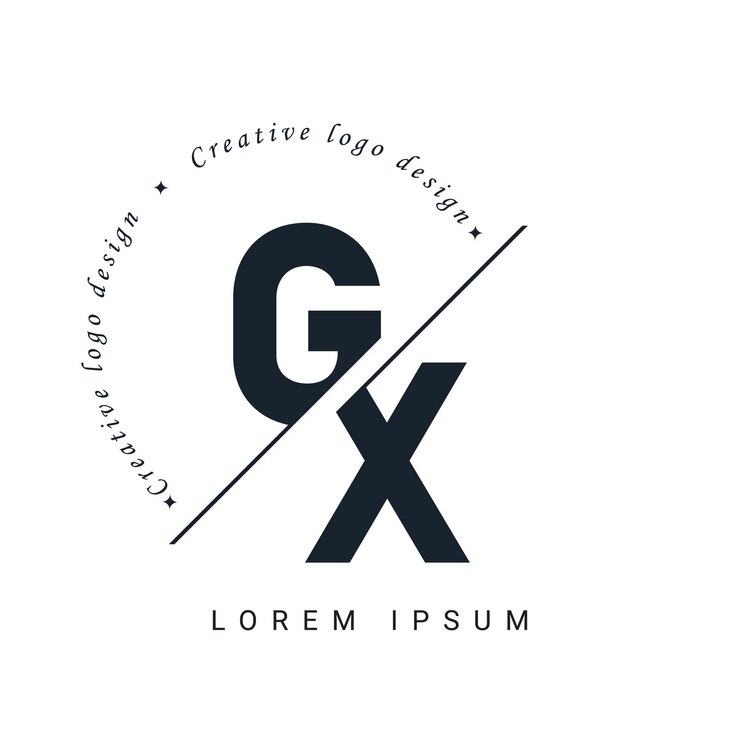 Vector diseño del logotipo de la letra gx con un corte creativo diseño creativo del logotipo