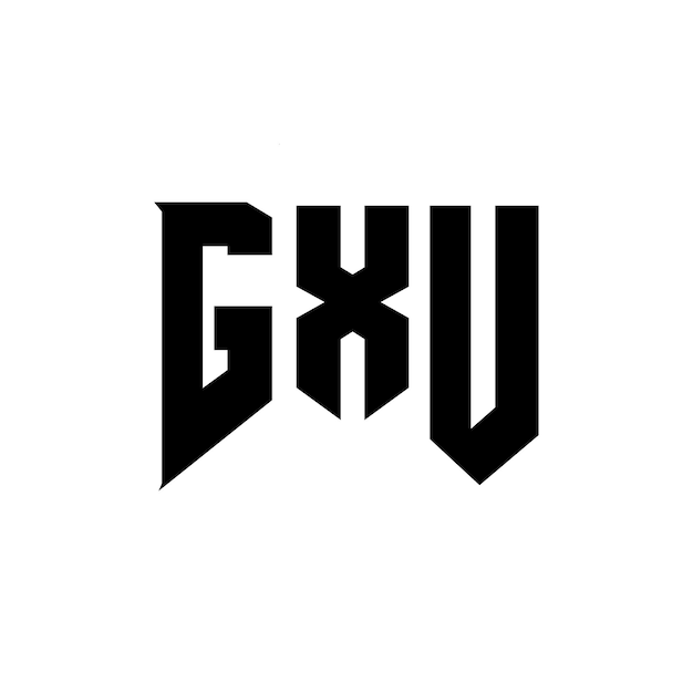 Diseño de logotipo de letra GXU para una empresa de tecnología Diseño del logotipo GXU combinación de colores blanco y negro GXU logotipo Vector GXU diseño GXU icono GXU alfabeto GXU tipografía diseño del logotipo