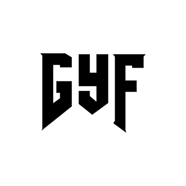 Diseño de logotipo de letra GYF para una empresa de tecnología Diseño del logotipo GYF combinación de colores blanco y negro GYF logotipo Vector GYF diseño GYF icono GYF alfabeto GYF tipografía diseño del logotipo