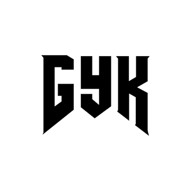 Diseño de logotipo de letra GYK para una empresa de tecnología Diseño del logotipo GYK combinación de colores blanco y negro GYK logotipo Vector GYK diseño del icono GYK alfabeto GYK tipografía diseño del logotipo