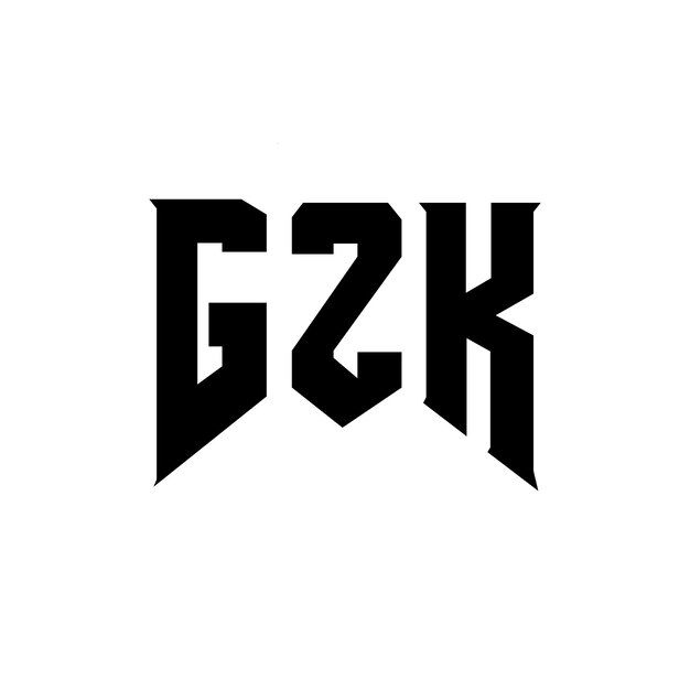 Diseño de logotipo de letra GZK para una empresa de tecnología Diseño del logotipo GZK combinación de colores blanco y negro Logotipo G ZK vector GZK diseño Icono GZK alfabeto GZK tipografía Diseño del Logotipo