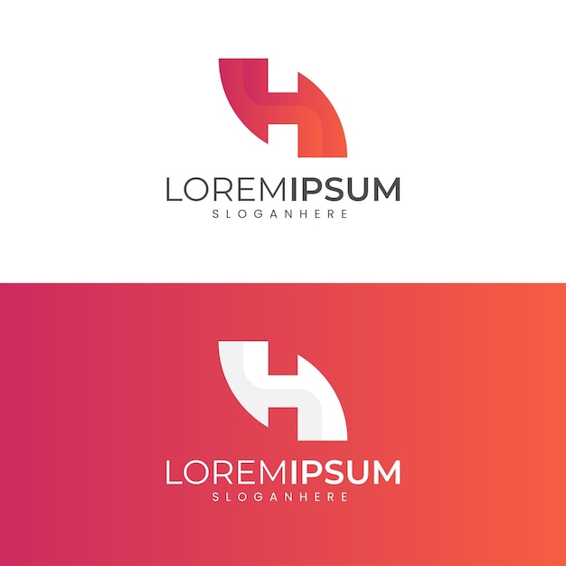 Diseño de logotipo de letra h colorido minimalista moderno logotipo de gradiente h