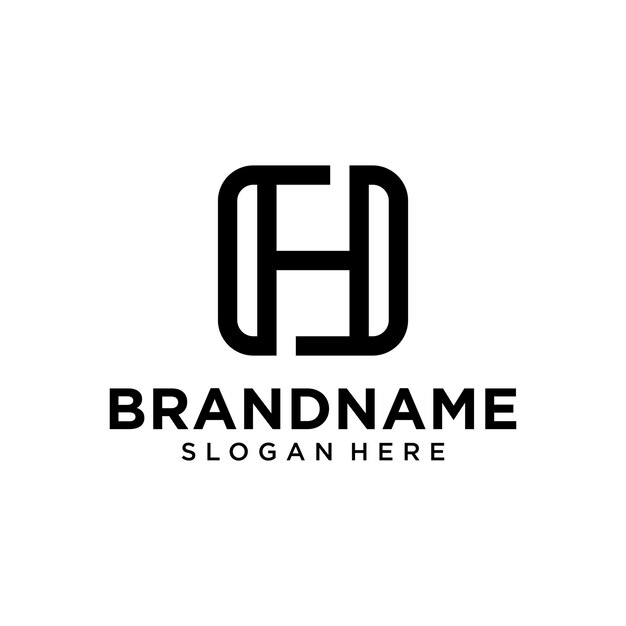 Diseño de logotipo letra h para empresa industrial.