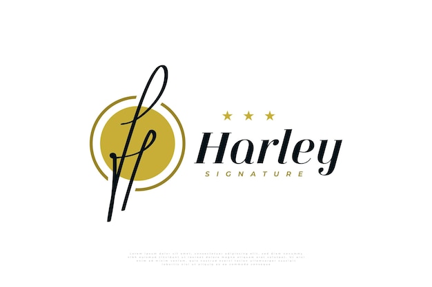 Diseño de logotipo de letra h con estilo de escritura minimalista elegante logotipo de firma de letra h para identidad empresarial