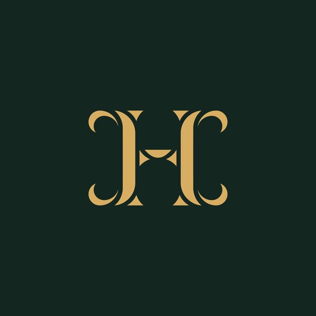 diseño de logotipo de letra h con estilo de lujo