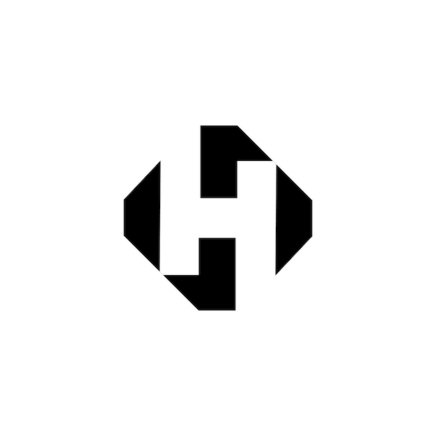 Un diseño de logotipo de letra h y h