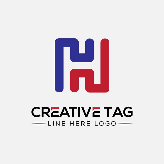 Diseño de logotipo de la letra H con íconos creativos y para descarga gratuita
