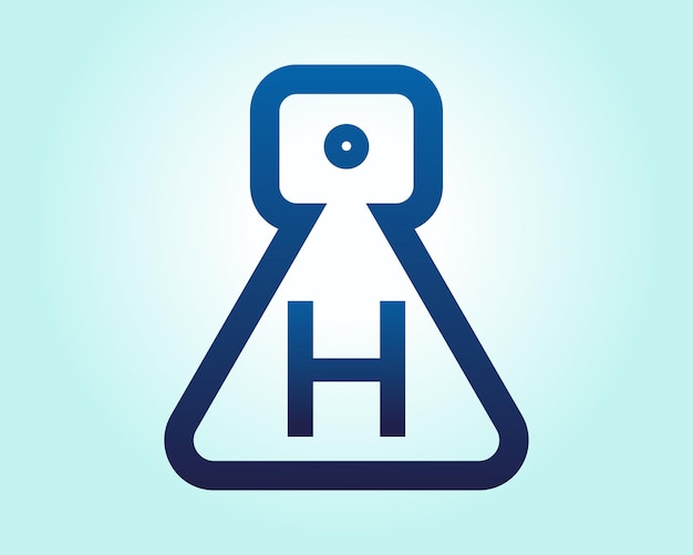 Diseño del logotipo de la letra H vector camra ciencia tecnología