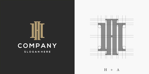 Diseño de logotipo letra HA