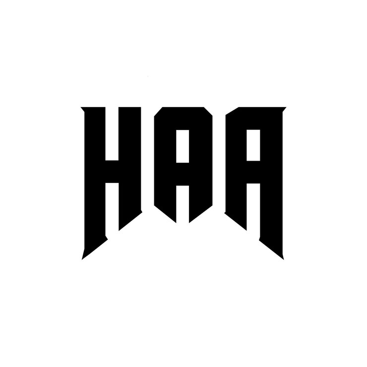 Vector diseño de logotipo de letra haa para una empresa de tecnología diseño de logotipo haa combinación de colores blanco y negro haa logotipo haa vector haa diseño haa icono haa alfabeto haa tipografía diseño de logotipo