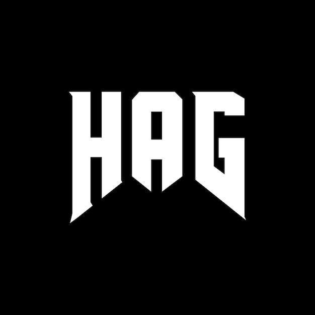 Diseño de logotipo de letra HAG para una empresa de tecnología Diseño de diseño de logotipo HAG combinación de colores blanco y negro Logotipo HAG Vector Diseño de HAG Icono HAG Alfabeto HAG Tipografía Diseño del logotipo