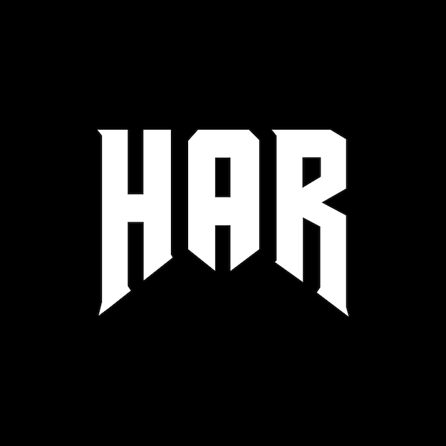 Diseño de logotipo de letra HAR para una empresa de tecnología Diseño del logotipo HAR combinación de colores blanco y negro Logotipo HAR Vector HAR Diseño del icono HAR Alfabeto HAR Tipografía Diseño del Logotipo