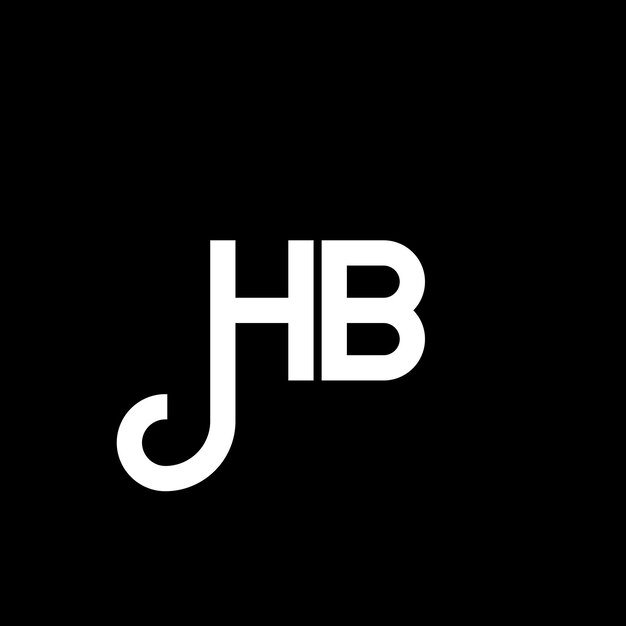 Diseño del logotipo de la letra HB en fondo negro HB iniciales creativas concepto de la letra del logotipo hb diseño de la carta HB diseño de la letra blanca en fondo negro logotipo H B h b
