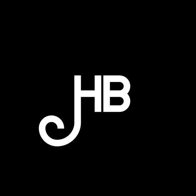 Diseño del logotipo de la letra HB en fondo negro HB iniciales creativas concepto de la letra del logotipo hb diseño de la carta HB diseño de la letra blanca en fondo negro logotipo H B h b