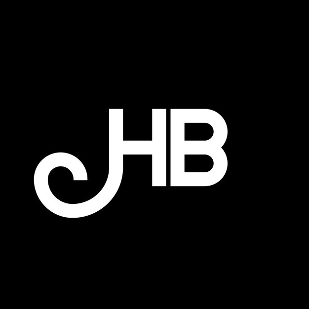 Diseño del logotipo de la letra HB en fondo negro HB iniciales creativas concepto de la letra del logotipo hb diseño de la carta HB diseño de la letra blanca en fondo negro logotipo H B h b