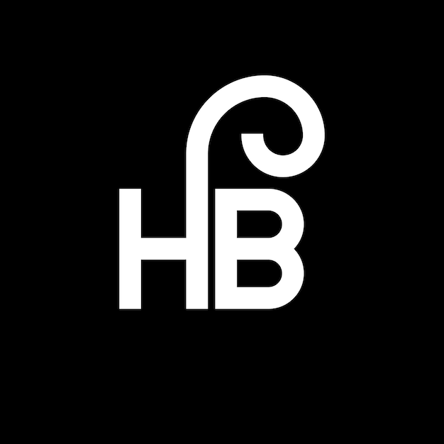 Diseño del logotipo de la letra HB en fondo negro HB iniciales creativas concepto de la letra del logotipo hb diseño de la carta HB diseño de la letra blanca en fondo negro logotipo H B h b