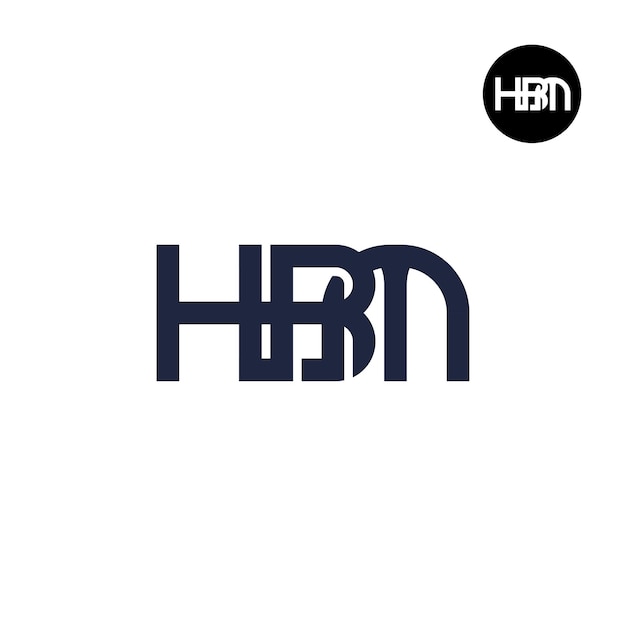 Vector diseño del logotipo de la letra hbm monogram