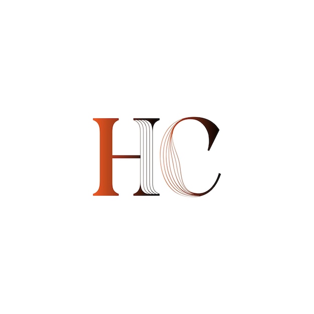 Diseño del logotipo de la letra hc
