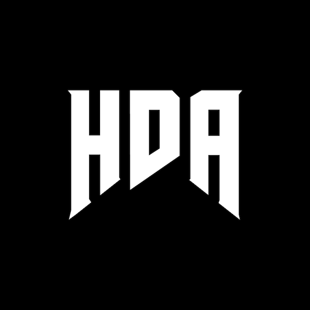 Diseño de logotipo de letra HDA para una empresa de tecnología Diseño del logotipo HDA combinación de colores blanco y negro Logotipo HDA vector diseño HDA icono HDA alfabeto HDA tipografía diseño del logotipo