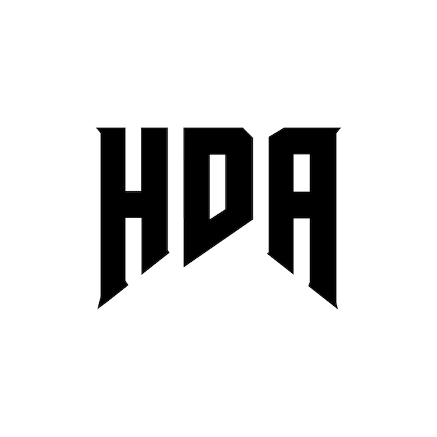 Diseño de logotipo de letra HDA para una empresa de tecnología Diseño del logotipo HDA combinación de colores blanco y negro Logotipo HDA vector diseño HDA icono HDA alfabeto HDA tipografía diseño del logotipo