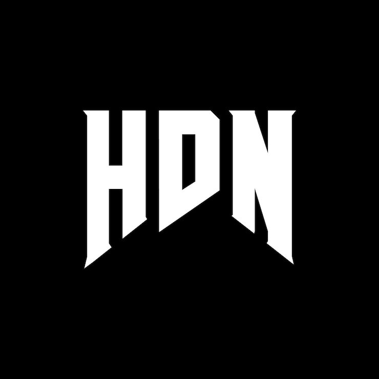 Vector diseño de logotipo de letra hdn para una empresa de tecnología diseño del logotipo hdn combinación de colores blanco y negro diseño del logotipo hdn vector diseño del icono hdn alfabeto diseño del logotype hdn