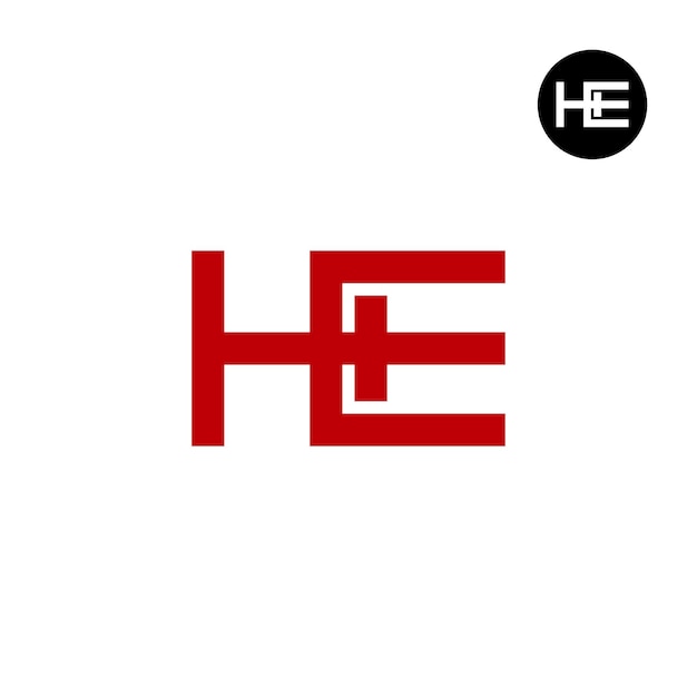 Diseño del logotipo de la letra HE Monogram