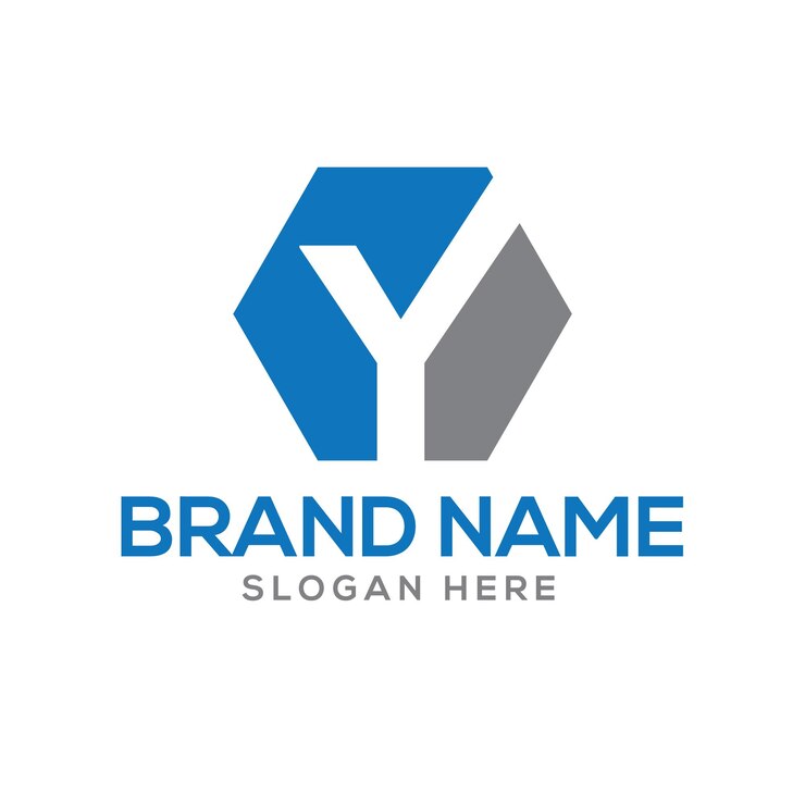 Vector diseño del logotipo de la letra y hexágono diseño del logotipo de la marca de la marca de la marca
