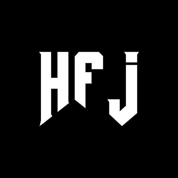 Diseño de logotipo de letra HFJ para una empresa de tecnología Diseño del logotipo HFJ combinación de colores blanco y negro Logo HFJ Vector HFJ Diseño del icono HFJ Alfabeto HFJ Tipo de logotipo Diseño