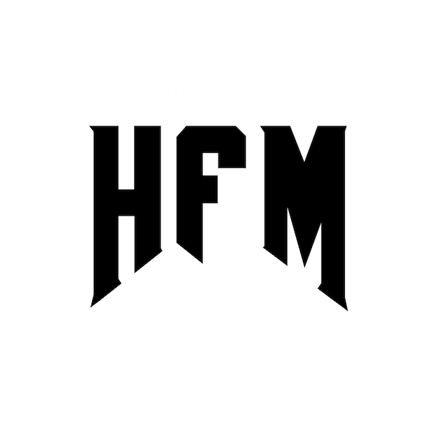 Diseño de logotipo de letra HFM para una empresa de tecnología Diseño del logotipo HFM combinación de colores blanco y negro Logotipo HFM vector diseño HFM icono HFM alfabeto HFM tipografía diseño del logotipo