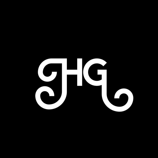 Diseño del logotipo de la letra HG en fondo negro HG iniciales creativas concepto de logotipo de letra hg diseño de letra HG diseño de letra blanca en fondo negro logotipo H G h g