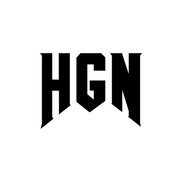 Diseño de logotipo de letra HGN para una empresa de tecnología Diseño del logotipo HGN combinación de colores blanco y negro Diseño del logó HGN Vector HGN Diseño del icono HGN Alfabeto HGN Tipografía Diseño del Logotipo